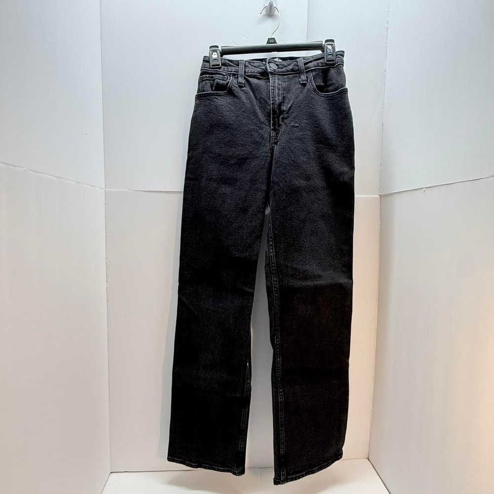 Hollister Ultra High Rise Dad Jeans Black Straight Leg Vintage Stretch 2R W26R
